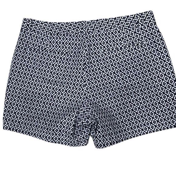 Dockers Summer Stretch Chino Shorts Women's Sz 12 Black & White Geometric Floral - Picture 4 of 10